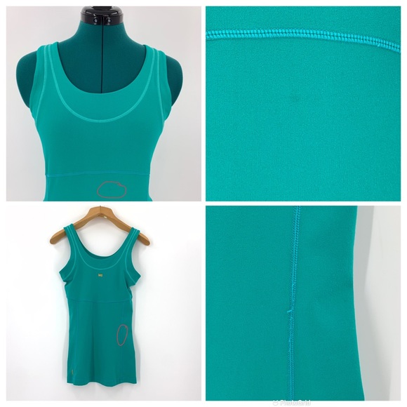 lucy Sea Green Power Yoga Extra Long Moisture Wicking Tank, Small - Picture 15 of 16
